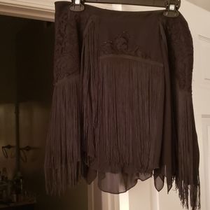 Free people vintage fringe skirt size 10